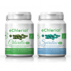 En upptäcktsduo! Ekologisk Chlorella + Spirulina (2 månader)